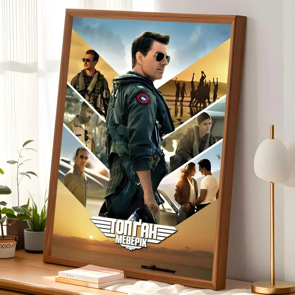 Top Gun Movie Poster – Self-Stick HD PVC Waterproof Wall Art Movie Wall Poster Axl