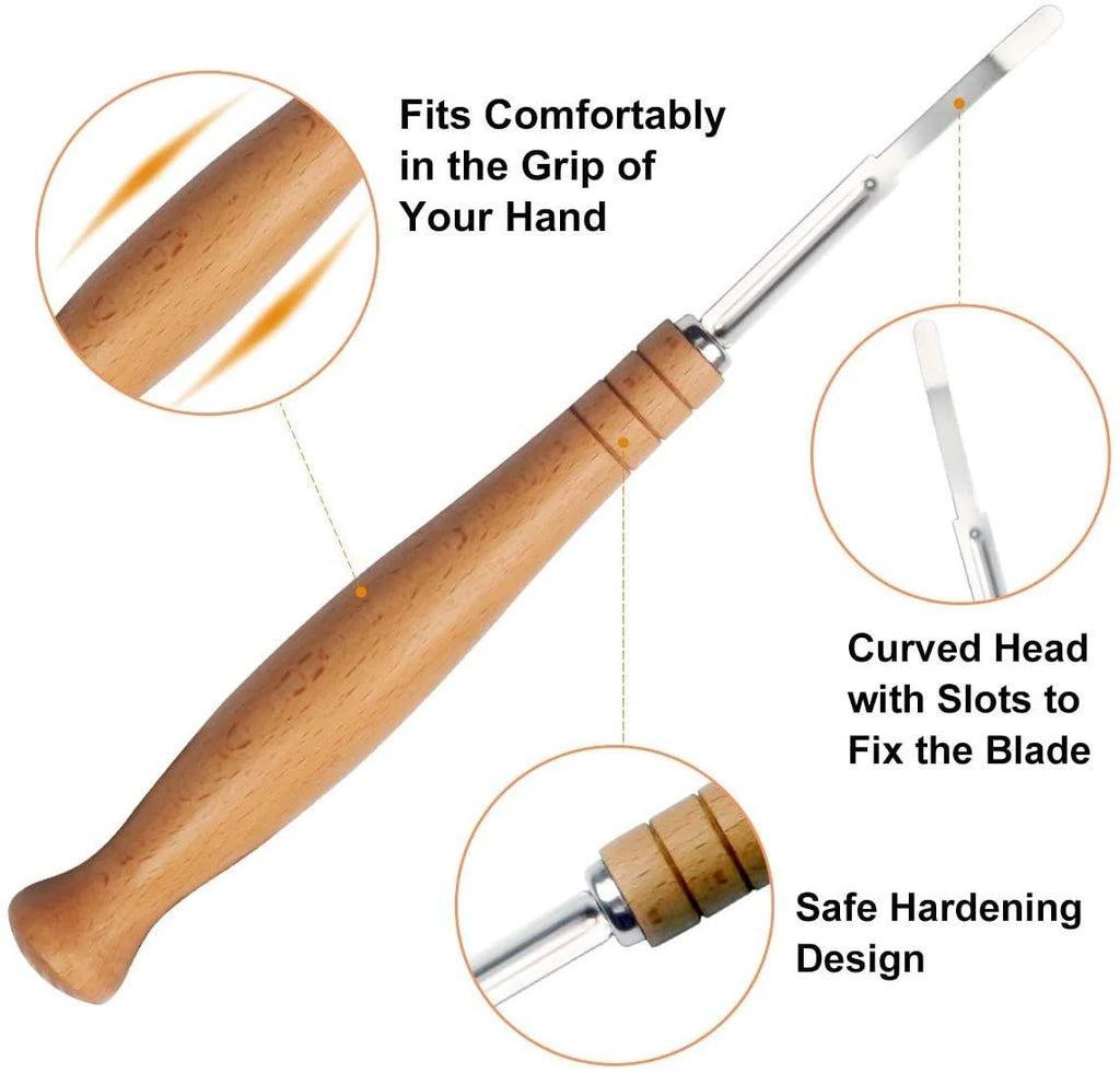 Bread Lame Scoring Tool – Wood Handle & 5 Razor Blades Bread Lame Scoring Tool Axl
