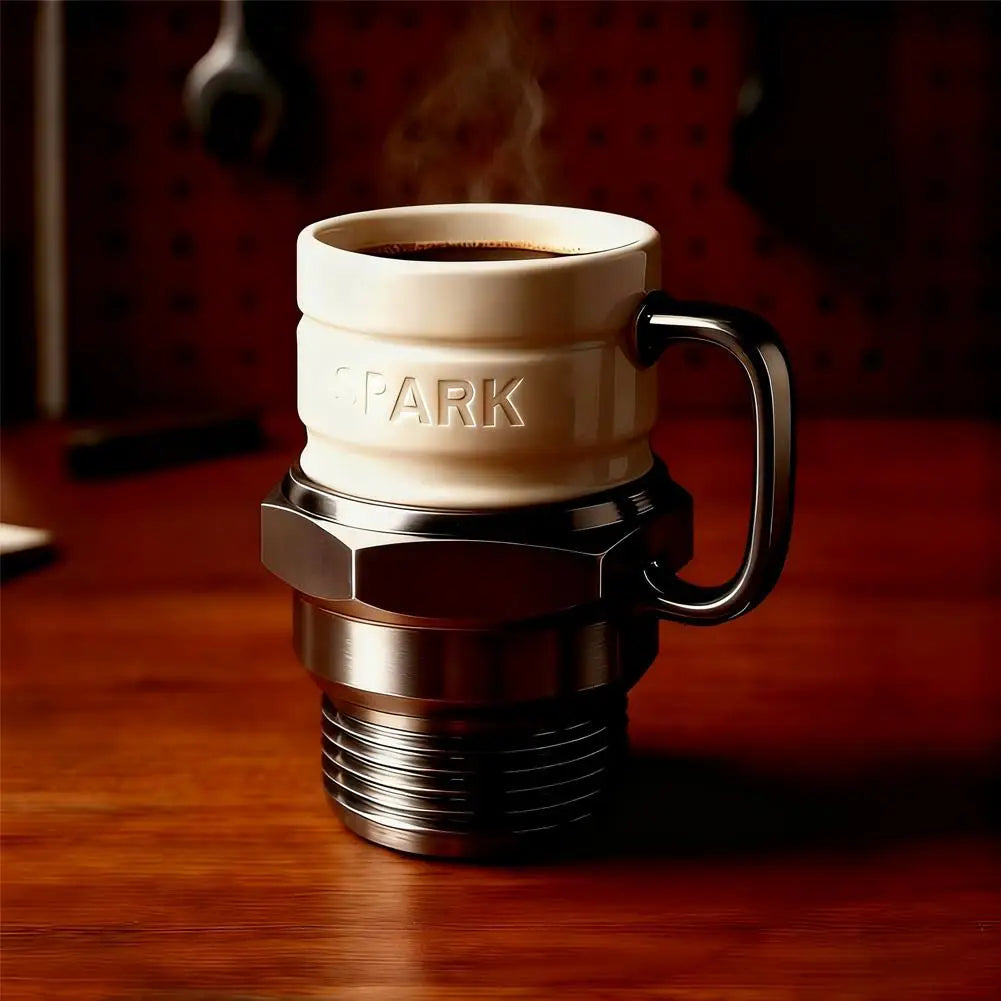 Spark Plug Coffee Mug – Novelty Engine Cup for Car Lovers Novelty Coffee Mug Axl