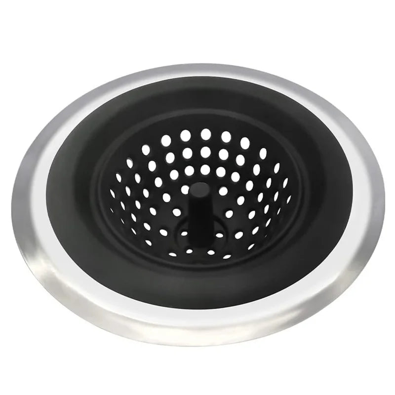 Silicone Sink Strainer – Kitchen & Bathroom Drain Filter Sink Drain Strainer Axl Black