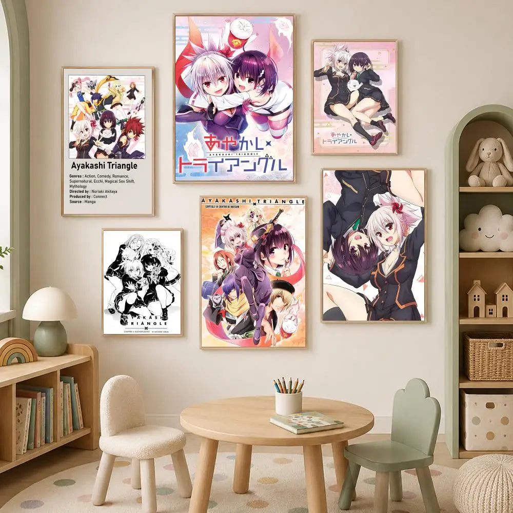 Ayakashi Triangle Manga Poster – Self-Stick HD PVC Wall Art Wall Art Poster Axl