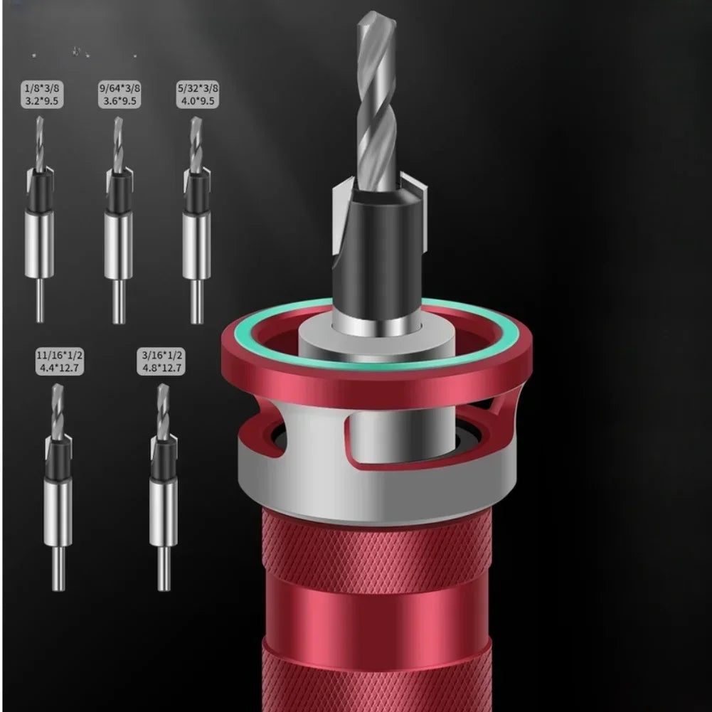 4-Flute Countersink Drill Bit with Depth Stop | 1/4" Hex Shank Countersink Drill Bit Axl
