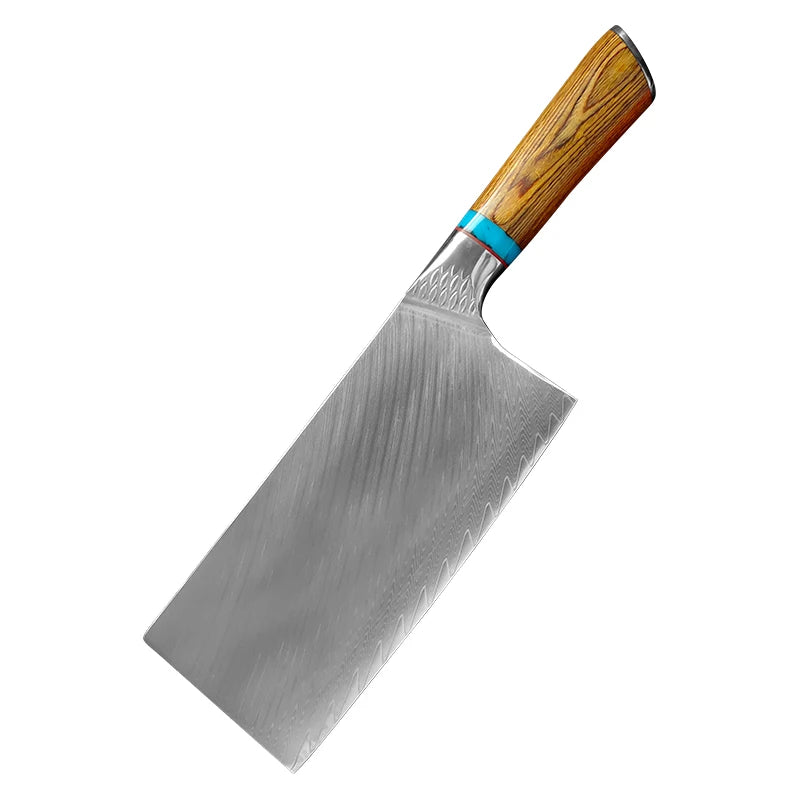 InLeung Damascus VG10 Chef Knife – Colored Wood Handle Damascus Chef Knife Axl Kitchen knife