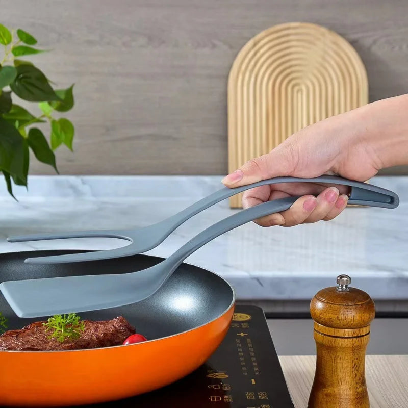 2-in-1 Nylon Spatula & Food Clip – Flip & Grab Kitchen Tool Kitchen Spatula Clip Axl