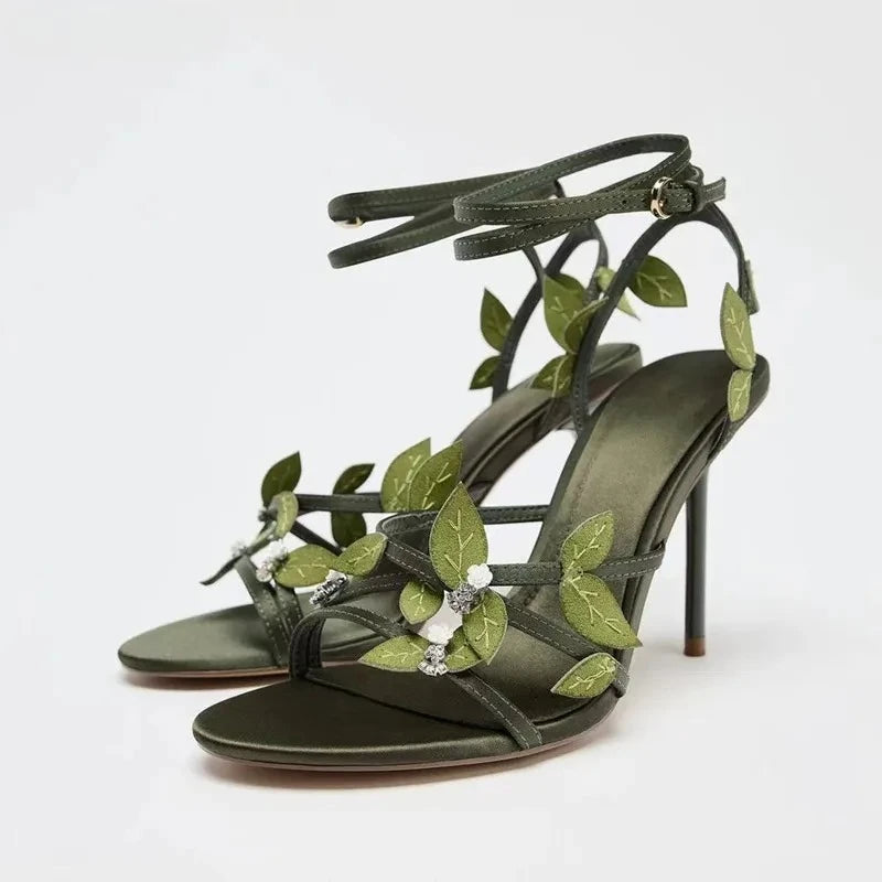 Women's Satin Gladiator Stiletto Sandals – Narrow Band Heels Gladiator Stiletto Sandals Axl