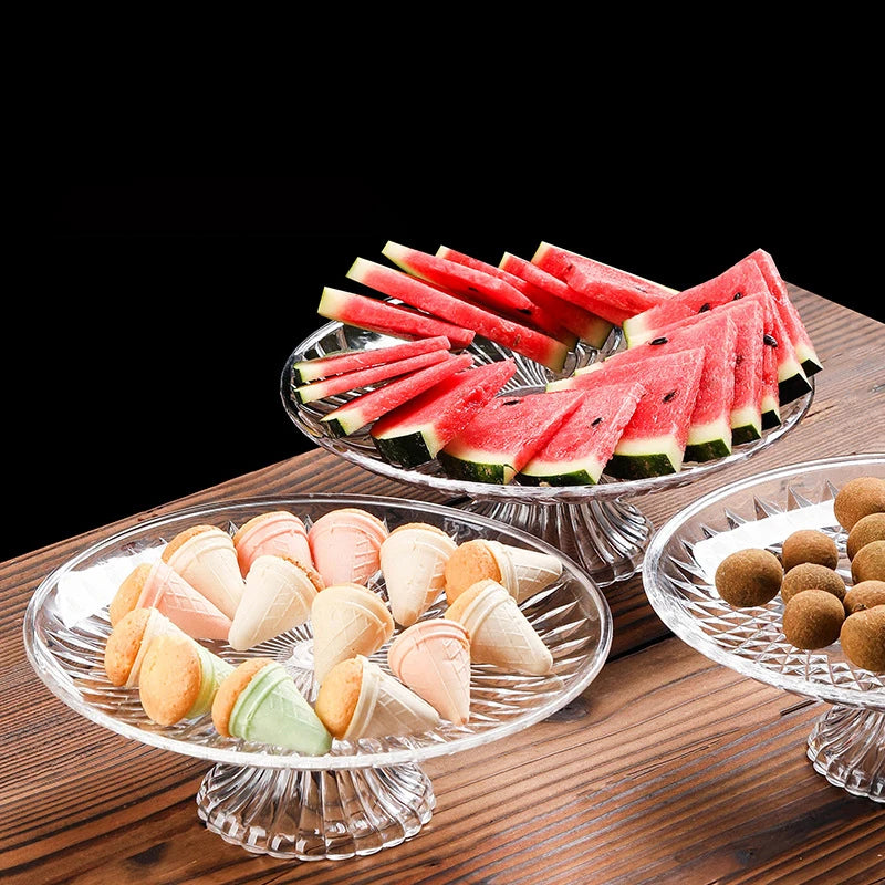 Clear Acrylic Serving Plate – Fruit, Dessert & Cupcake Tray Acrylic Serving Plate Axl