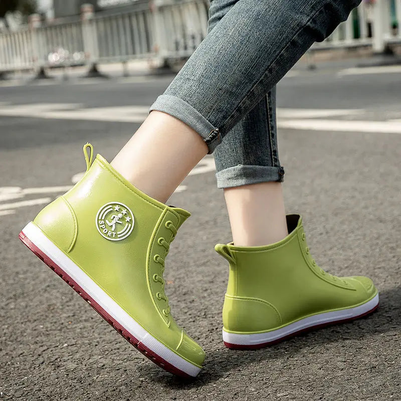 Women's Waterproof Ankle Rain Boots – Slip-On PVC Galoshes Women's Rain Boots Axl