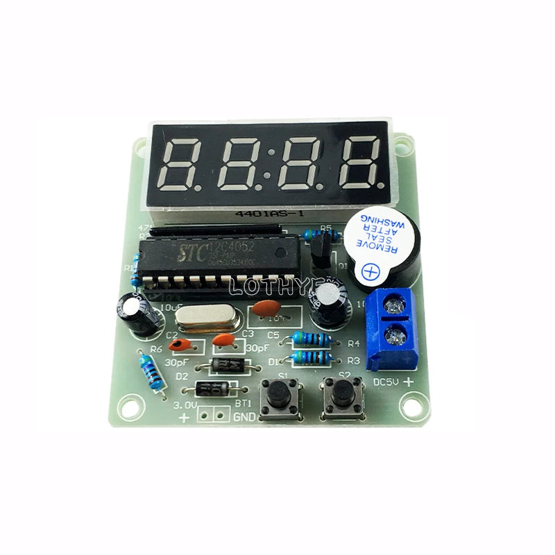 DIY 4-Digit LED Tube Clock Soldering Kit – DC 3.7V–5.5V DIY Electronics Kit Axl
