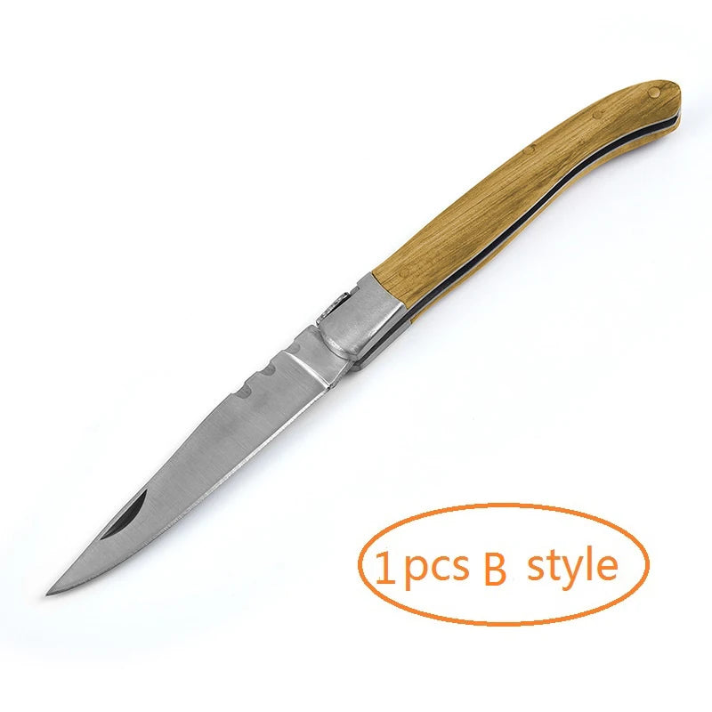 Wood Handle Folding Knife with Corkscrew | Pocket Carry Knife Folding Pocket Knife Axl 1pcs B knife