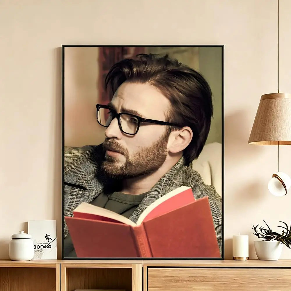 Chris Evans HD Wall Poster – Waterproof Sticky Home Decor Wall Art Poster Axl White9 30X40cmNoframe