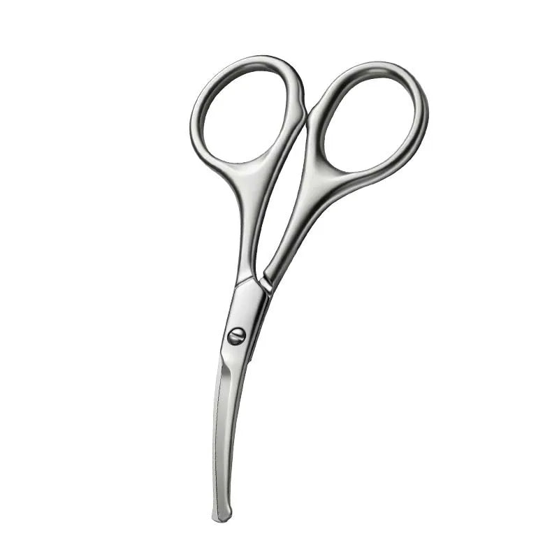 Men's Curved Nose Hair Scissors – Round Tip Stainless Steel Grooming Scissors Axl Curved-blade nose ha