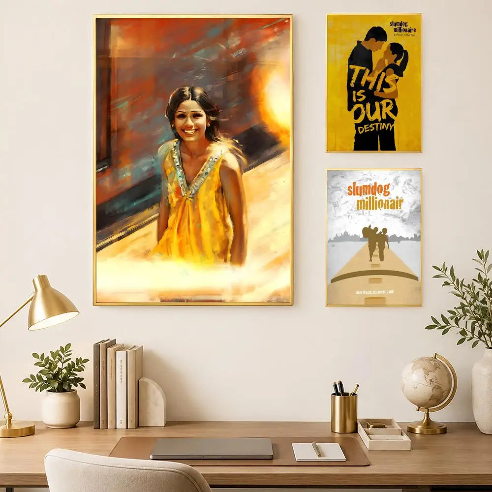 Slumdog Millionaire Movie Poster – Self-Stick HD PVC Wall Art Movie Wall Poster Axl
