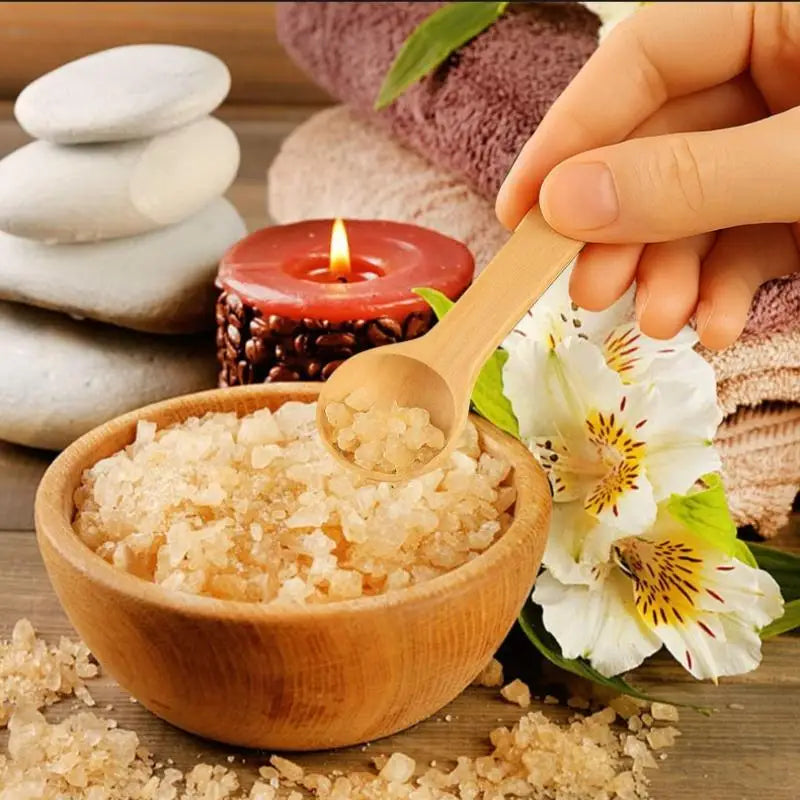 Mini Wooden Spoon Set 10 Pcs – Salt, Spice & Coffee Scoop Wooden Kitchen Spoons Axl