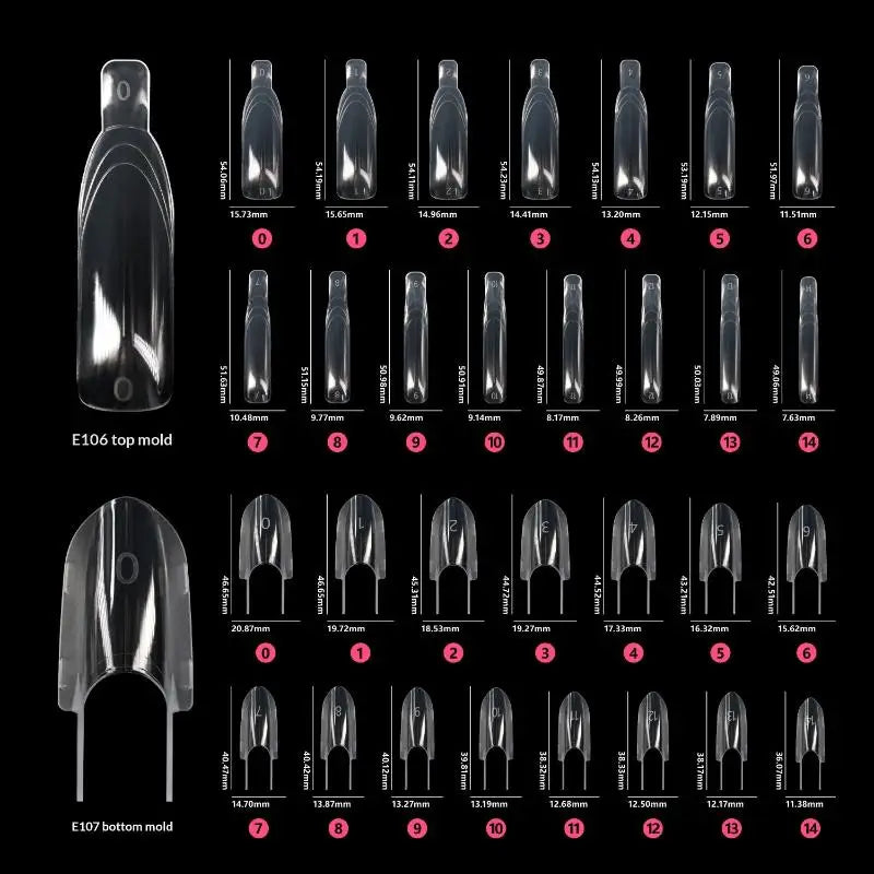 Sandwich Dual Nail Extension Forms – Top & Bottom Mold Set Nail Extension Forms Axl