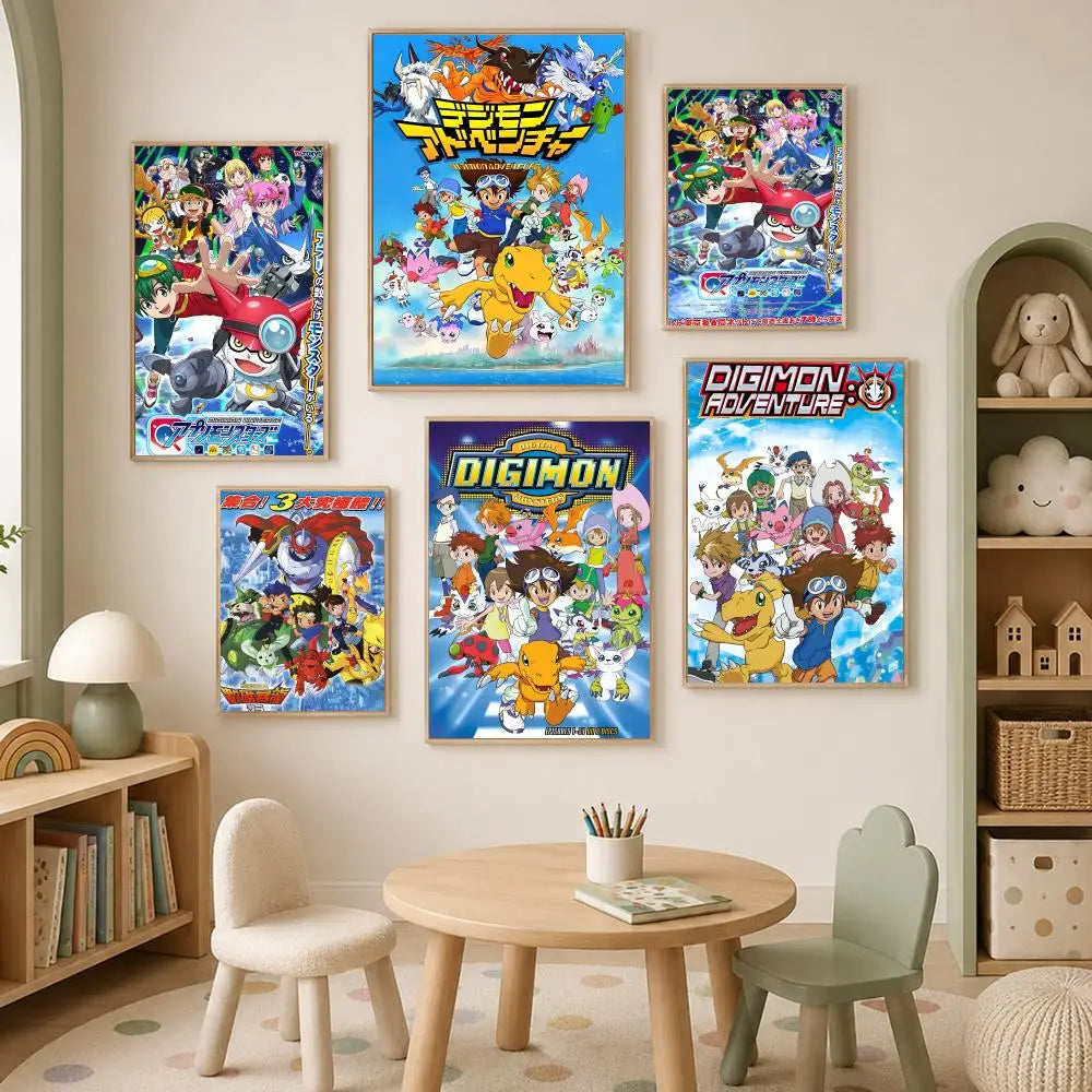 Anime Digimon Self-Stick HD Wall Art Poster – Waterproof Decor Wall Art Poster Axl