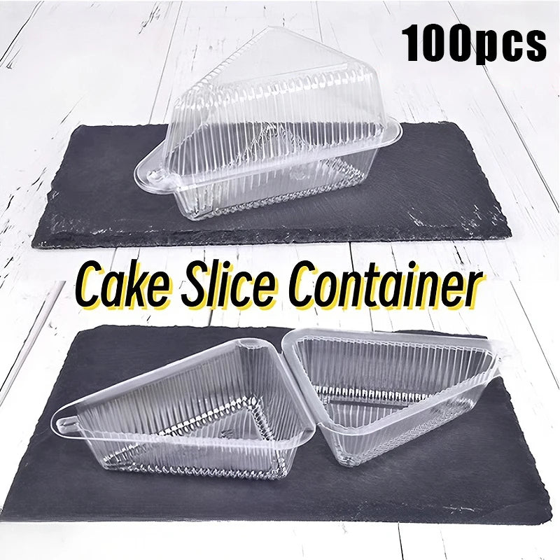 Triangle Slice Cake Clamshell Boxes – Clear Plastic 50/100/150 Pack Cake Slice Container Axl 100pcs A1