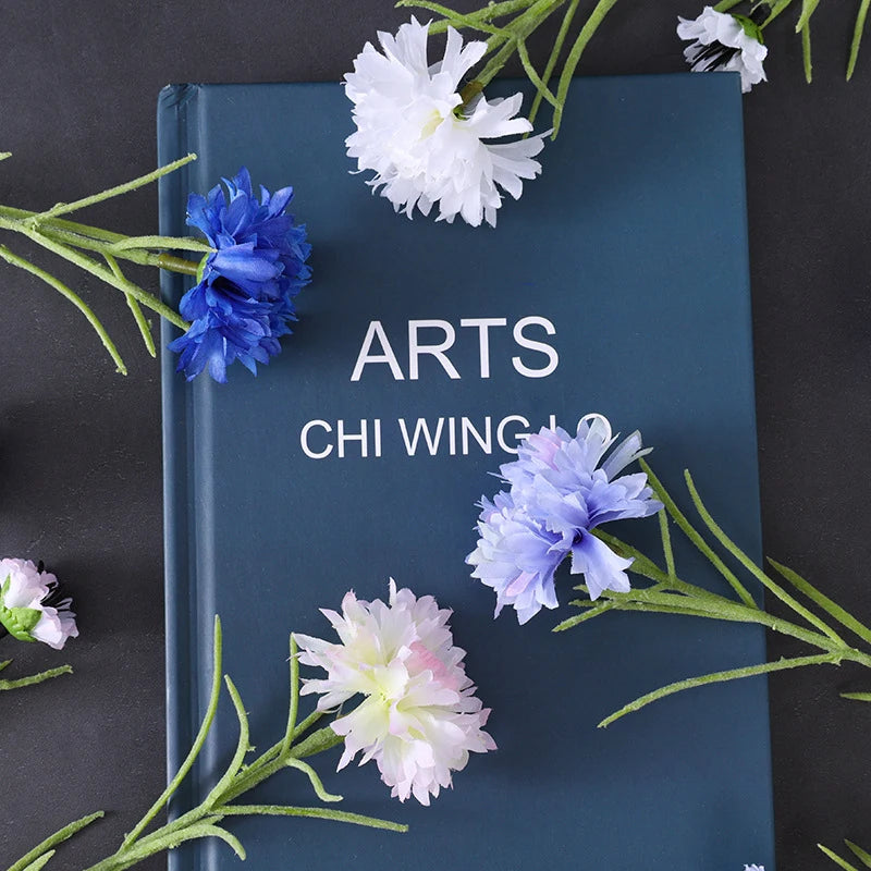 Silk Cornflower Artificial Flower Stem 70cm – Home & Wedding Artificial Flower Stem Axl