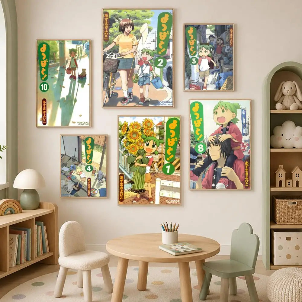 Yotsuba&! Manga Self-Stick Wall Poster – HD Waterproof Decor Wall Art Poster Axl