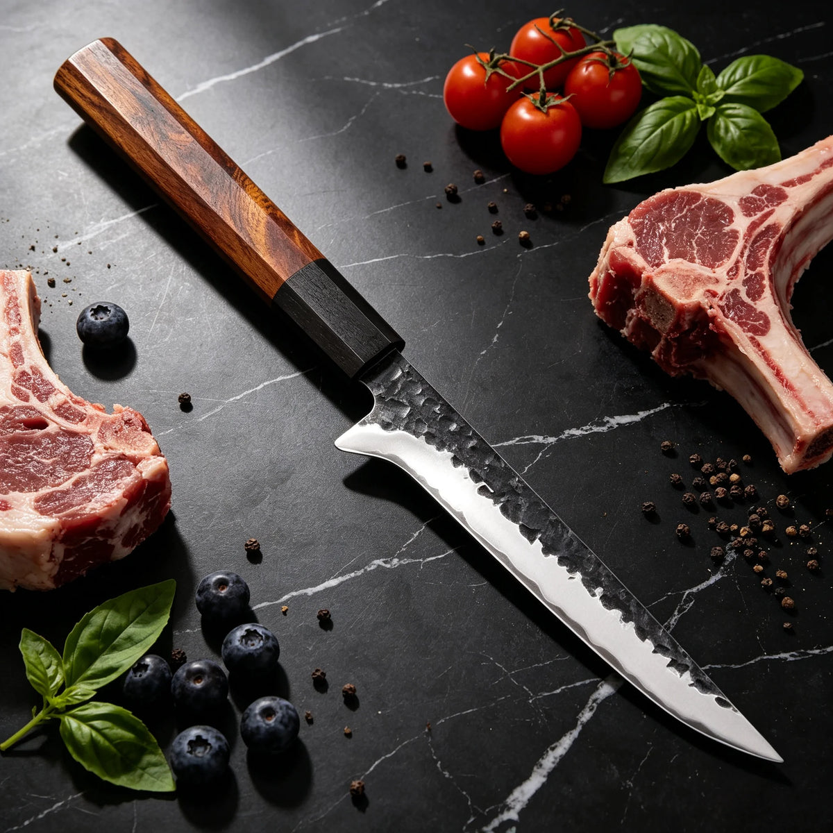 Hand Forged Hammered Japanese Boning Knife – Stainless Steel Japanese Boning Knife Axl