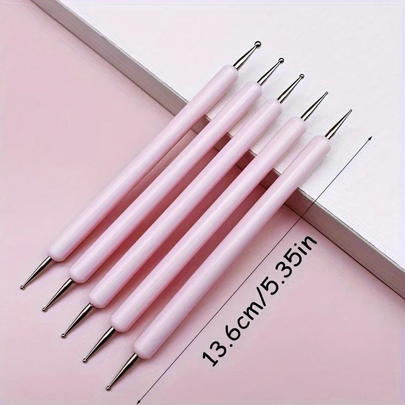 5-Piece Nail Art Dotting Tools Set – Double-Ended Stylus Pens Nail Art Dotting Tool Axl