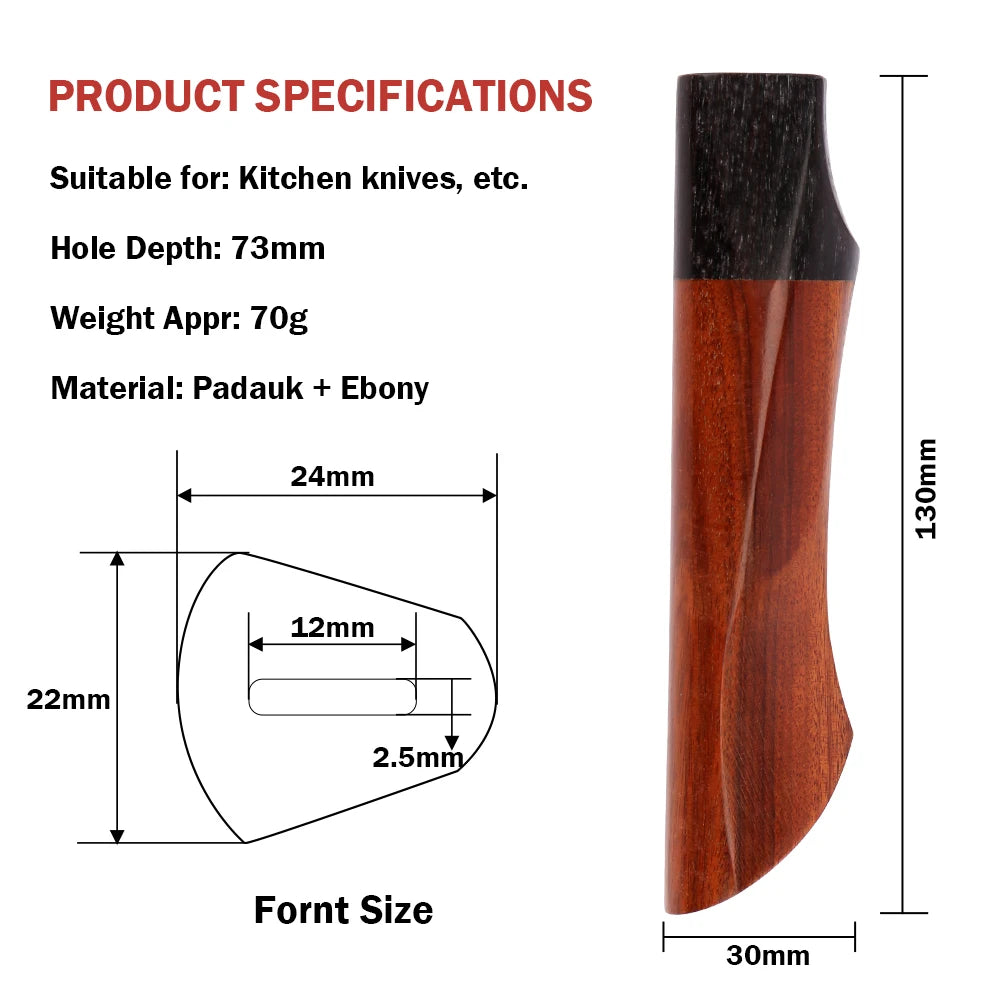 XITUO Wooden Resin Chef Knife Handles – Gyuto Santoku Sushi Knife Handle Axl DB-251263A
