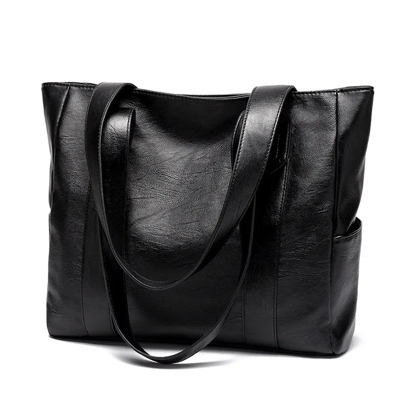 Women's Large Capacity PU Leather Shoulder Handbag | Casual Tote Shoulder Handbag Axl