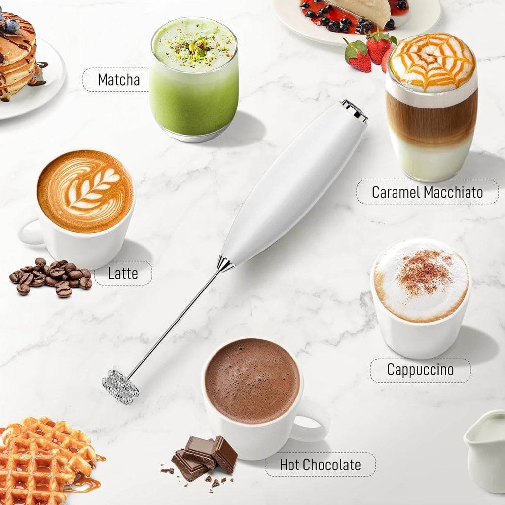 Handheld Milk Frother Wand – Battery Operated Drink Mixer Milk Frother Wand Axl