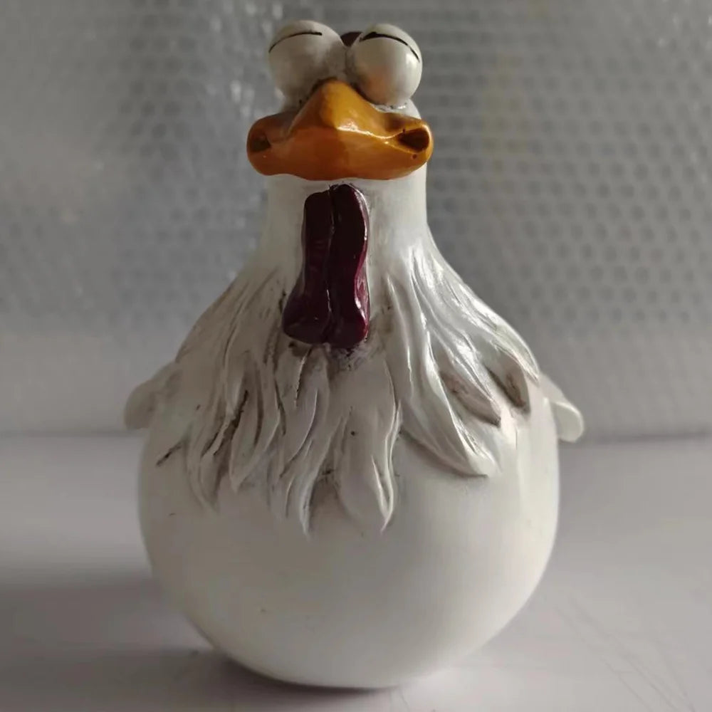 Funny Chicken Fence Decor – Resin Hen Garden Sculpture Garden Sculpture Axl C