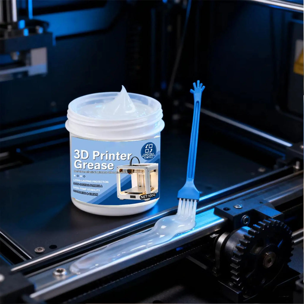 3D Printer Lithium Grease Lubricant 100g with Brush | Linear Guide Printer Lubricant Grease Axl