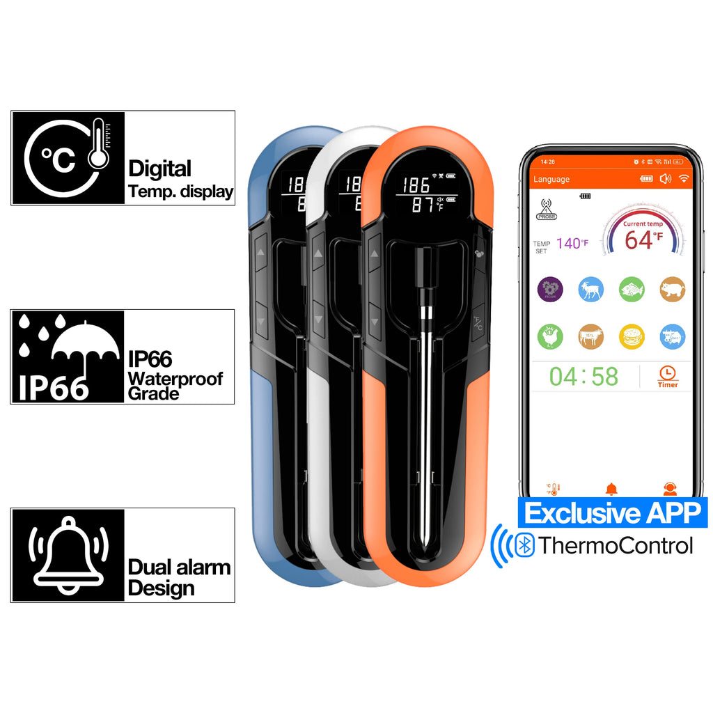 KT THERMO Wireless Bluetooth Meat Thermometer | BBQ & Oven Smart BBQ Thermometer Axl