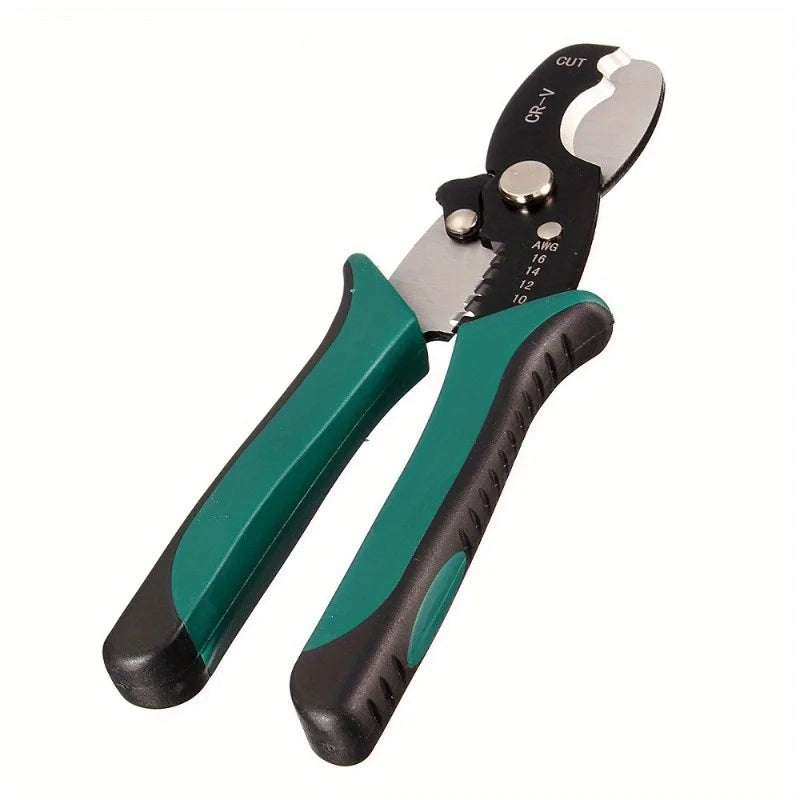 8-Inch Wire Stripper Cable Cutter Pliers – 1.6–4.0mm Wire Stripping Pliers Axl Green