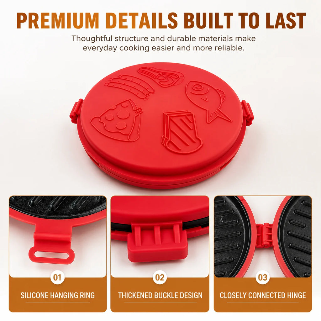 Microwave Grill Pan with Lid – Non-Stick Round Crisper Plate Microwave Grill Pan Axl