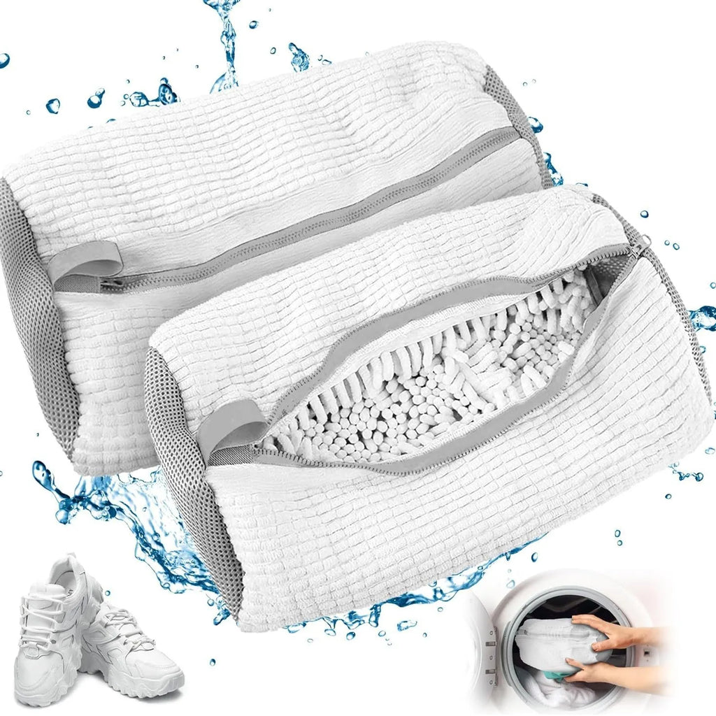 Shoe Laundry Bag – Soft Chenille Polyester Washer Protector Shoe Laundry Bag Axl