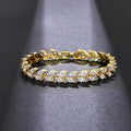 Huitan Marquise CZ Chain Bracelet – Gold & Silver for Women CZ Chain Bracelet Axl XL1502