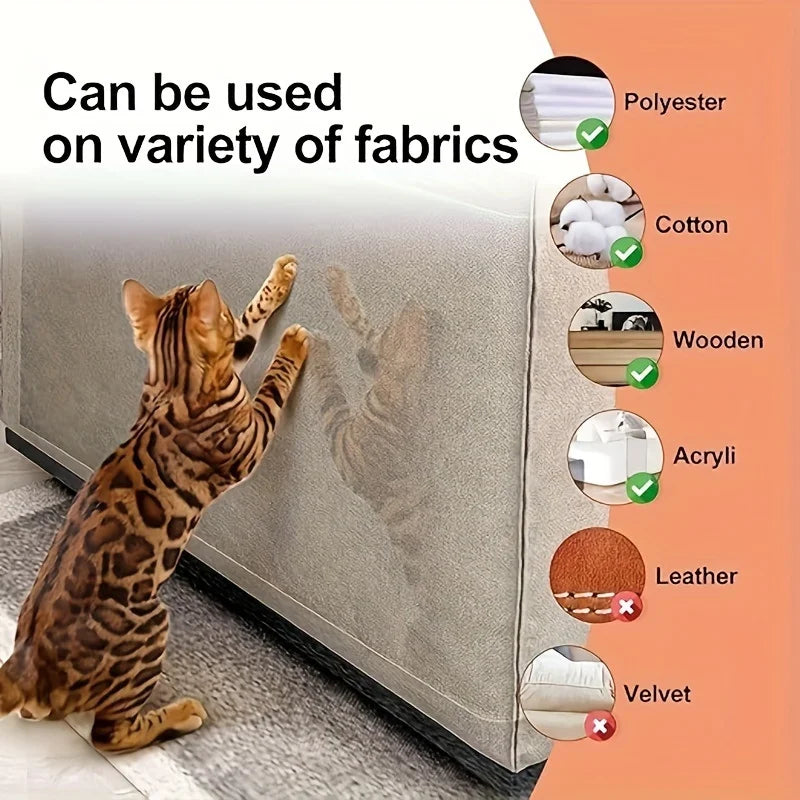 Cat Scratch Guard Tape 10pc – Clear Furniture Protector Stickers Cat Scratch Deterrent Axl