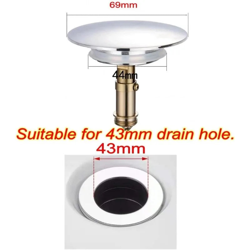 Pure Copper Bounce Drain Filter – Press Type Wash Basin Cover Drain Filter Cover Axl