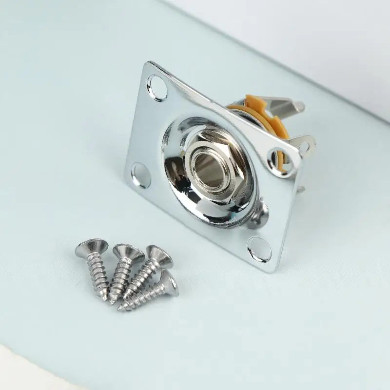 Electric Guitar Output Jack Plate – Square Metal Socket Guitar Jack Plate Axl Silver