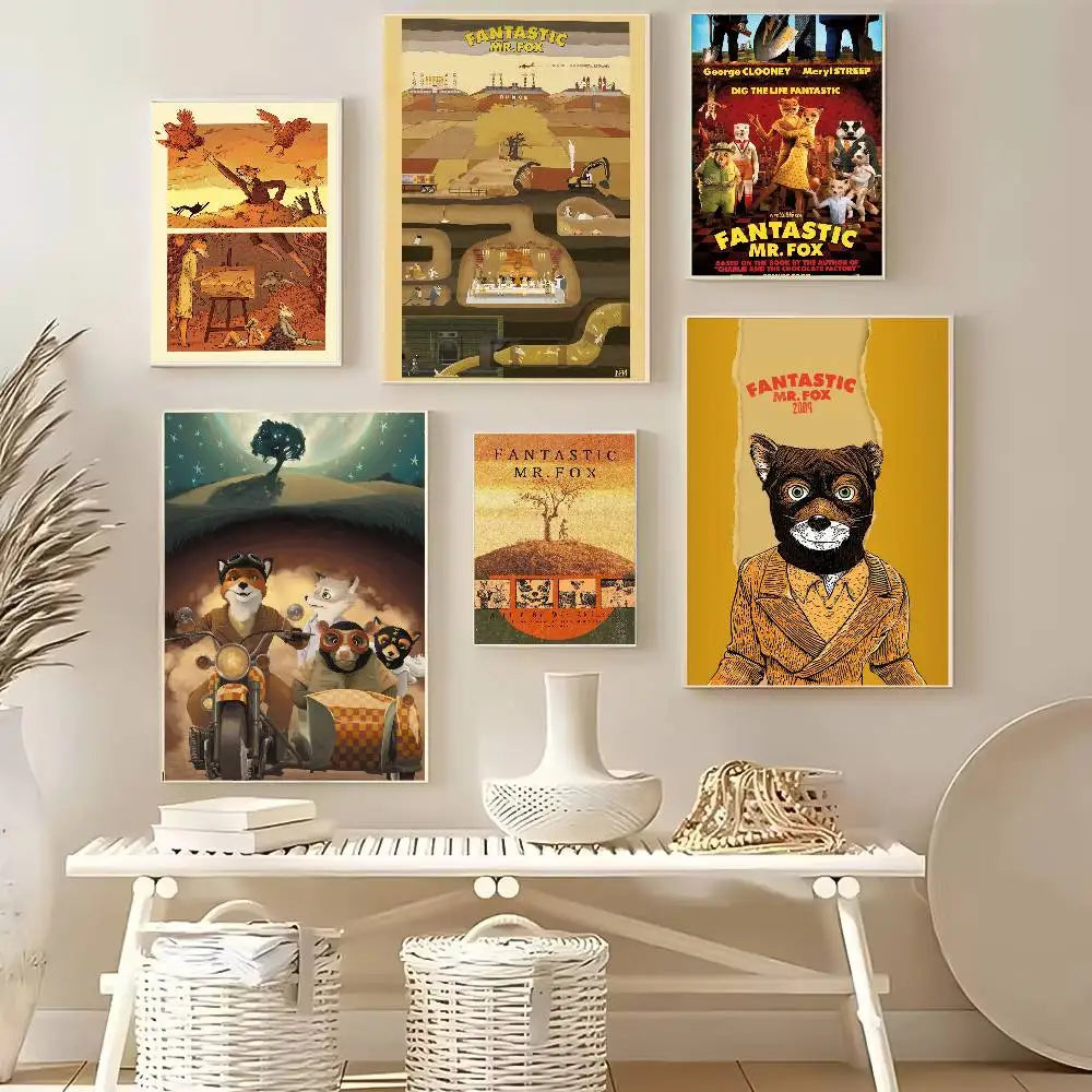 Fantastic Mr. Fox Poster – Self-Adhesive Waterproof Wall Art Wall Art Poster Axl