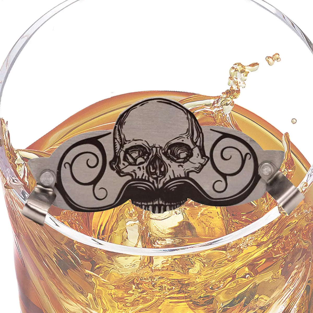Stainless Steel Mustache Guard – Skull Design Beard Protector Mustache Guard Clip Axl