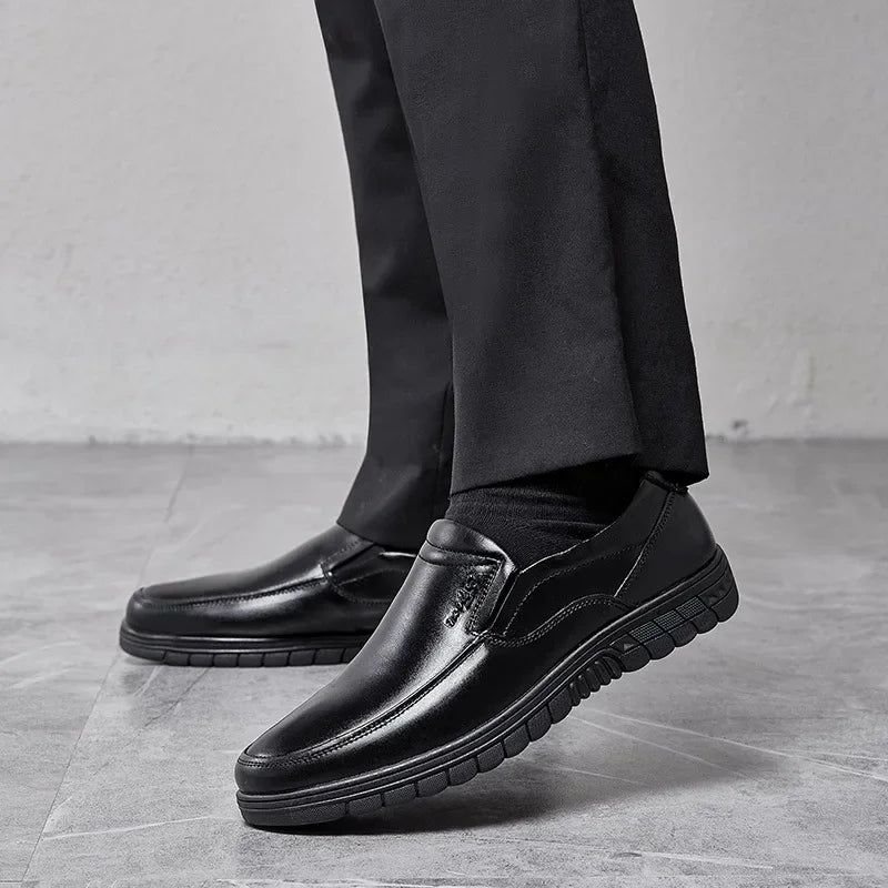 Men's Leather Slip-On Loafers – Breathable Retro Driving Shoes Men's Loafers Axl