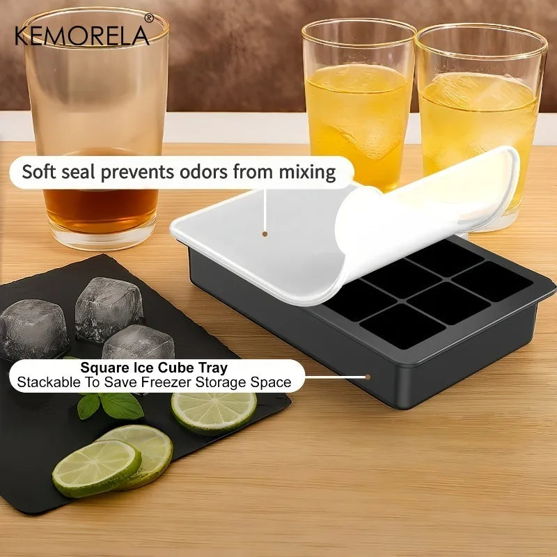 15-Grid Silicone Ice Cube Mold with Lid | Whiskey Cocktail Silicone Ice Mold Axl