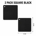 2-Pack Silicone Trivet Mats – Heat Resistant Non-Slip Pot Holders Silicone Trivet Mats Axl 2 PACK Square Black One Size-18cm