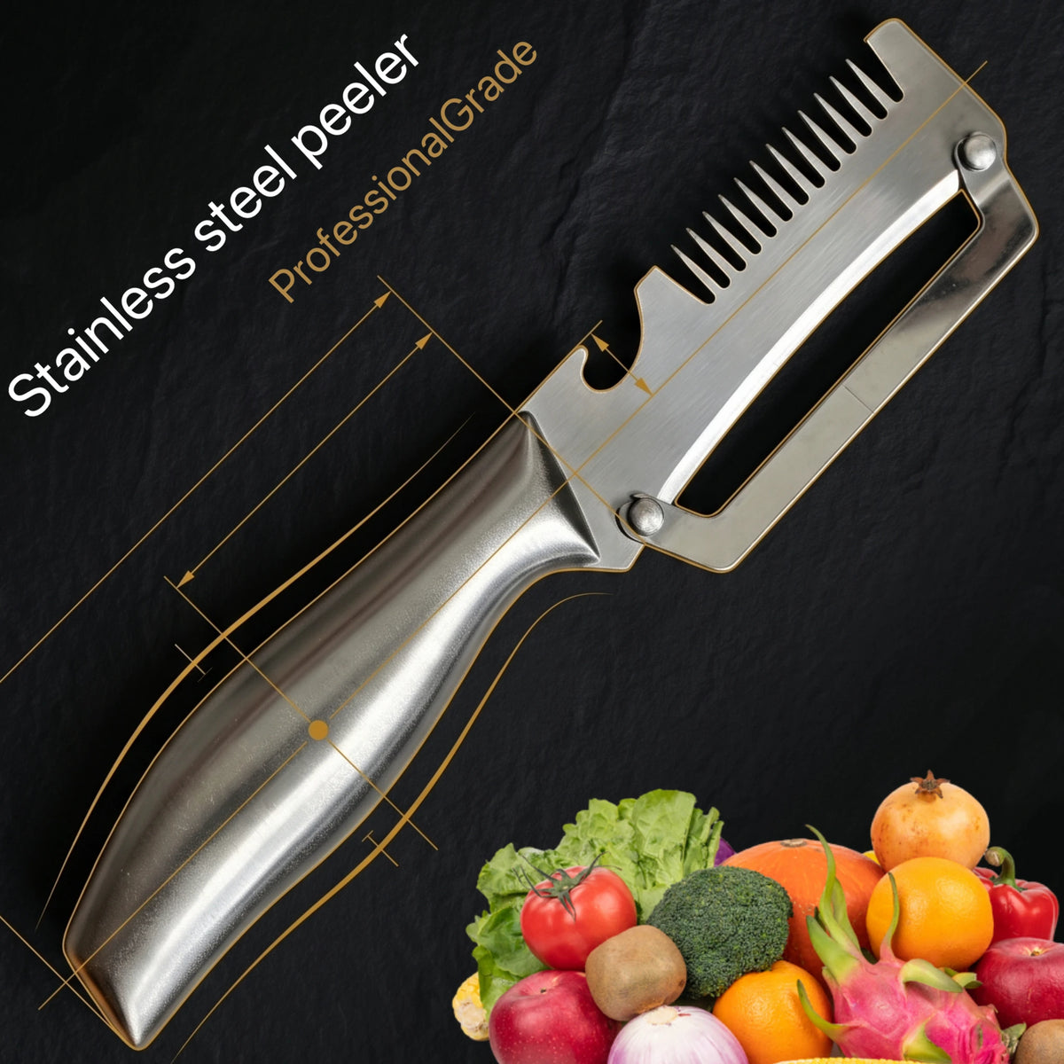 Stainless Steel Vegetable Peeler – Non-Slip Multi-Use Kitchen Tool Vegetable Peeler Axl