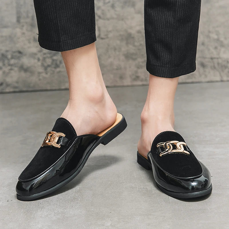 Men's Leather Slip-On Loafers – Luxury Casual Mule Slides Men's Slip-On Loafers Axl