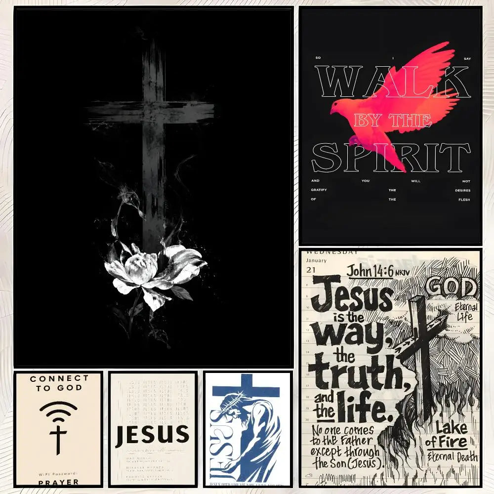 Bible Verse Jesus Christ Christian Wall Art Poster | Waterproof Wall Art Poster Axl