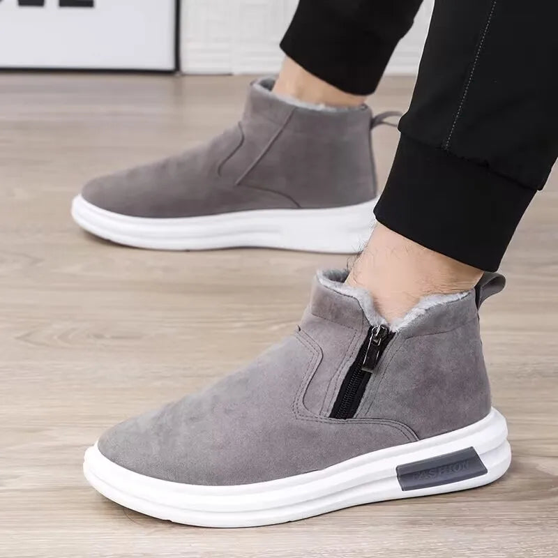 Men's Plush Snow Boots – Warm High-Top Winter Ankle Boots Men's Snow Boots Axl