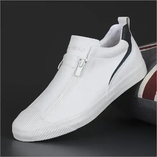 YBQJOO Men's Leather Casual Sneakers | Soft Sole, EU 38–44 Men's Casual Sneakers Axl WHITE 39