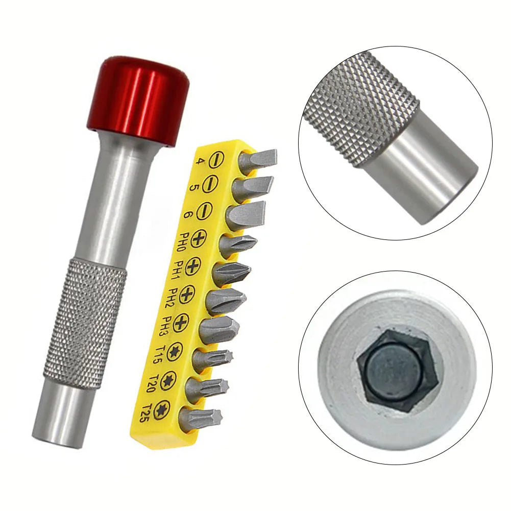 10-Piece Screwdriver Set – 180° Reversible Non-Slip Handle & Bits Screwdriver Set Axl