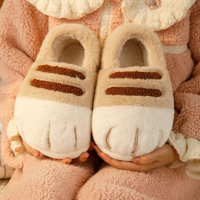 Kids Winter Plush Cat Claw Slippers – Warm Anti-Slip Indoor Kids Winter Slippers Axl