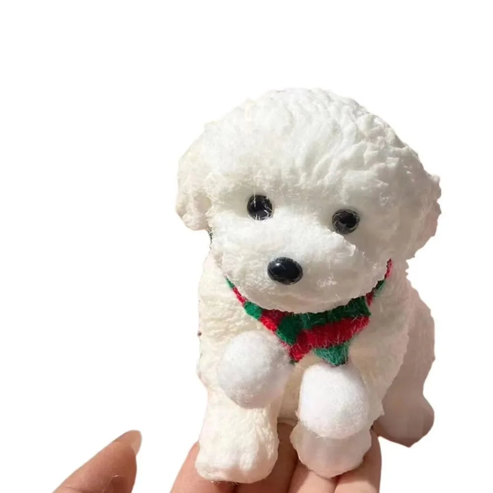 Soft Squeeze Teddy Dog Fidget Toy – Sensory TPR Pinching Toy Squeeze Fidget Toy Axl White